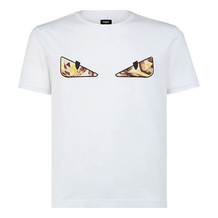 Men's FENDI Cotton Short Sleeve White FY0894ABR8F1AYR