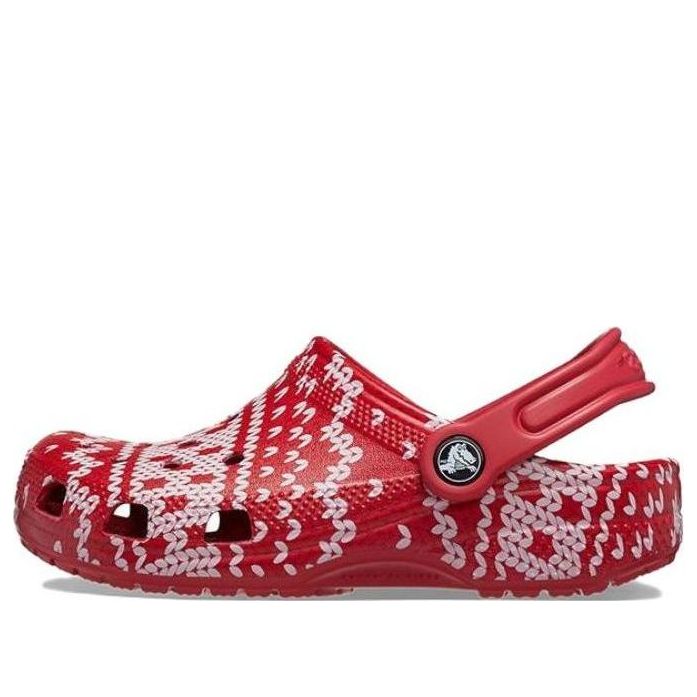 (GS) Crocs Classic Holiday Sweater Clogs 'Red White' 209221-90H