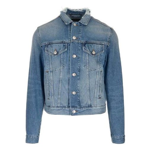 Balenciaga Back Logo Denim Jacket 'Blue Green' 606170TDW144065