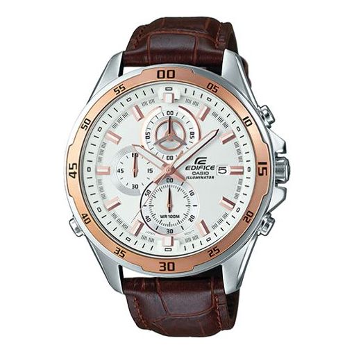 CASIO EDIFICE Series Casual Brown Strap quartz EFR-547L-7A White Analog EFR-547L-7A2021