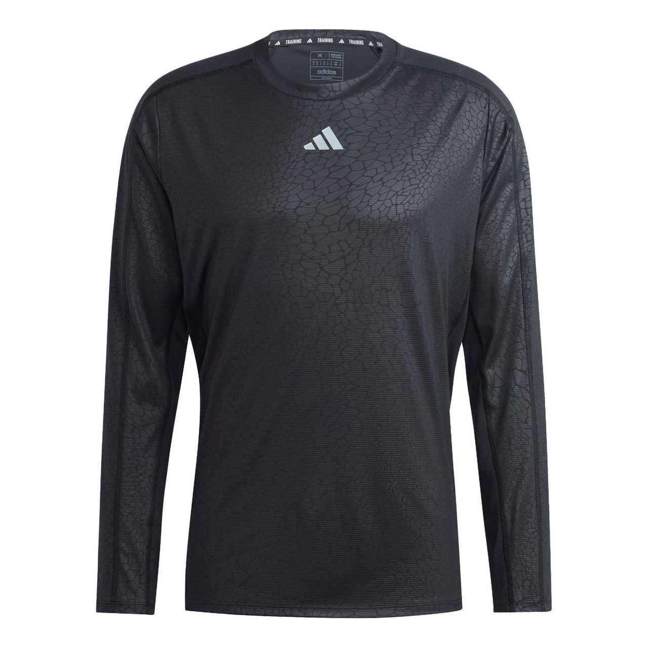 adidas Workout PU Print Long-Sleeve Top 'Black' HS7495