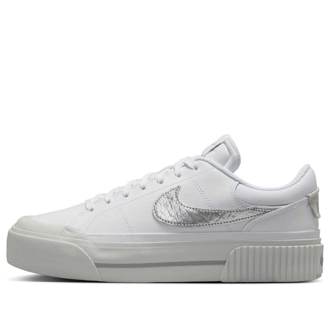 (WMNS) Nike Court Legacy Lift 'White Metallic Silver' HQ2307-100
