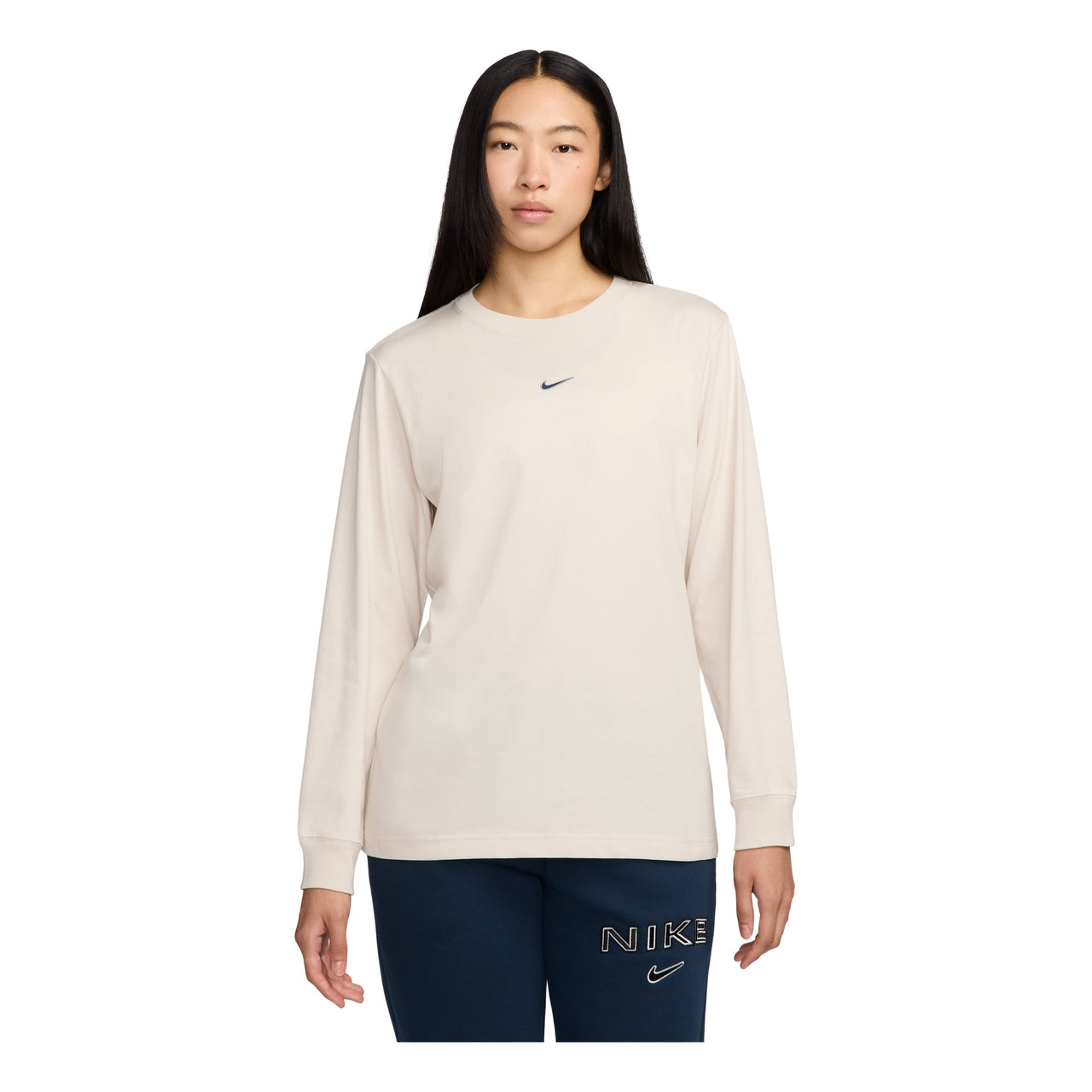 Nike Sportswear Loose Long Sleeve T-Shirt Asia Sizing 'Light Orewood Brown' HF0772-104