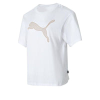 (WMNS) PUMA Graphic Sport T-Shirt 'White Beige' 682164-02