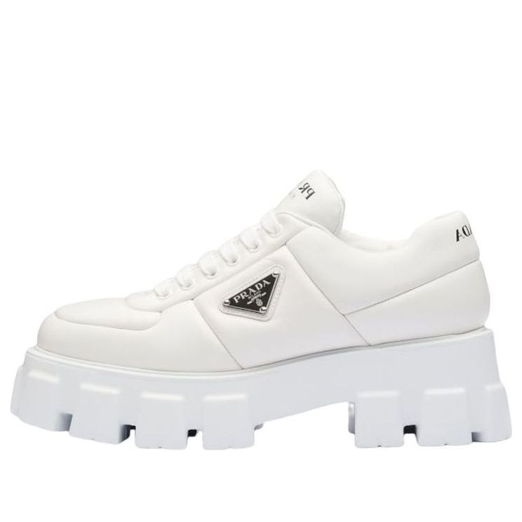 (WMNS) PRADA Monolith Brushed Leather Lace-up Shoes 'White' 1E119N_2DL8_F0009_F_055