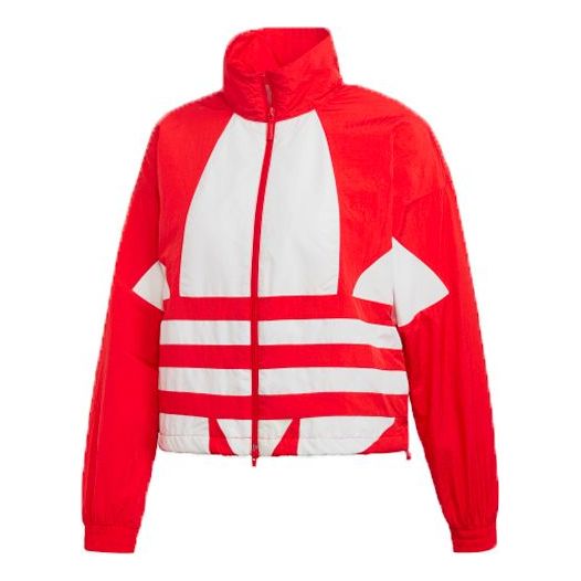 (WMNS) adidas originals LRG LOGO TT Large logo Sports Jacket Red FM2585