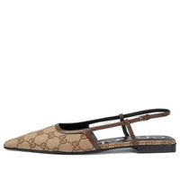 (WMNS) Gucci GG Slingback Ballet Flat 'Beige Ebony' 762420-KY980-9763