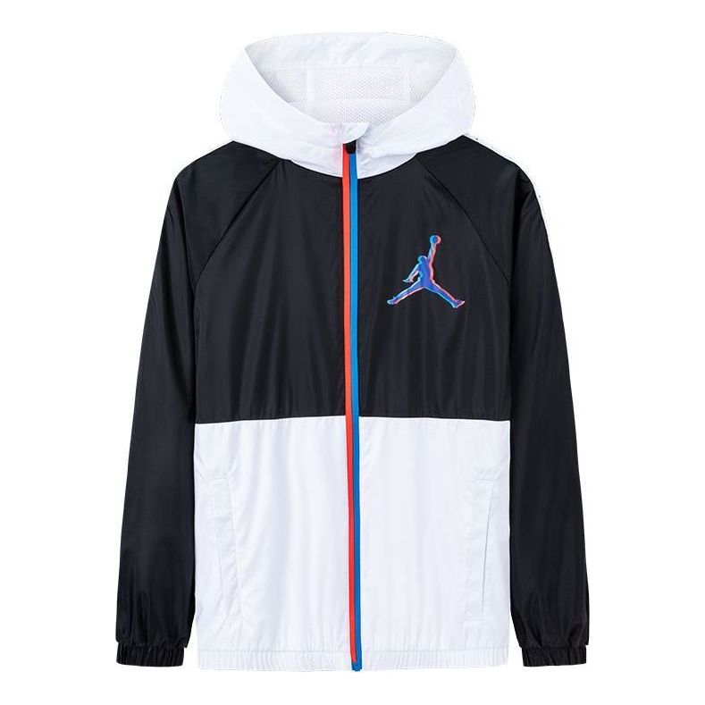 (GS) Air Jordan Jumpman Air Windbreaker Jacket 'Black White' JD2112022GS-001