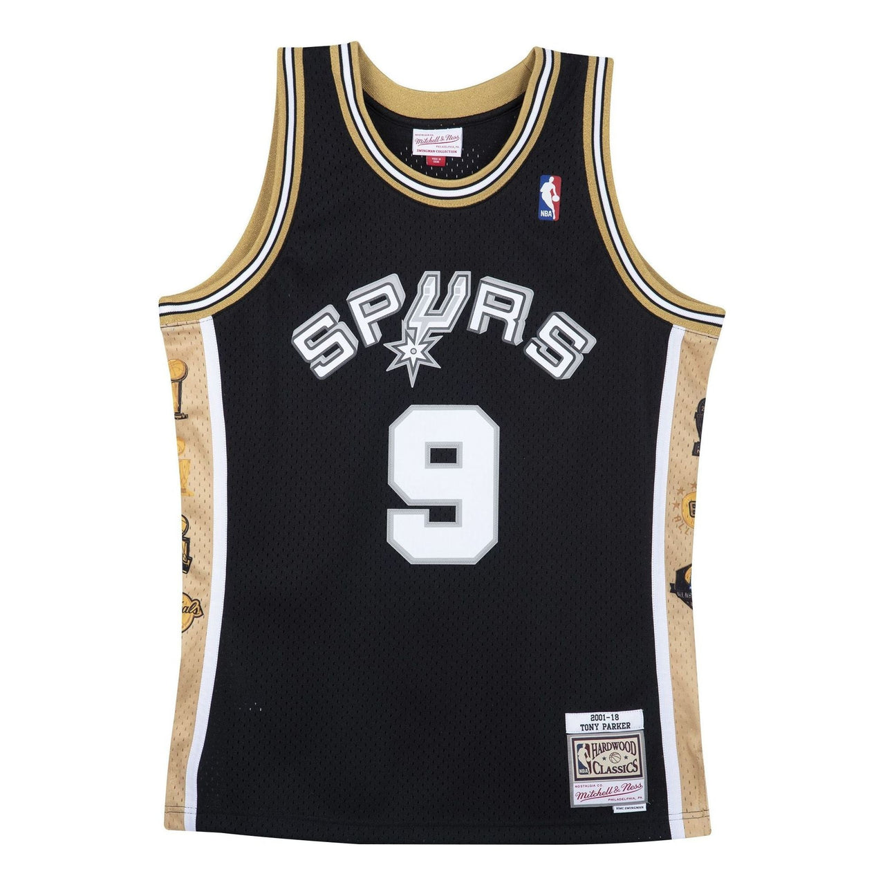 Mitchell & Ness x NBA San Antonio Spurs 2001-02 Swingman Jersey 'Tony Parker 9' SMJYCP19263-SASBLCK01TPA