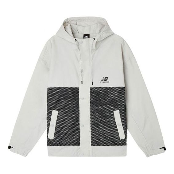 New Balance Classic Logo Print Jacket Asia Sizing 'White Grey' AMJ11332-OGR