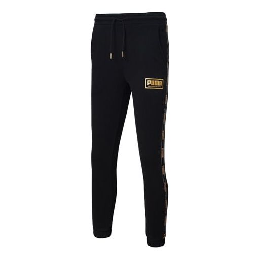 PUMA Holiday Pack Sweatpants 'Black Yellow' 586352-01