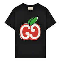 (WMNS) Gucci GG Apple Printed Short Sleeve Black 580762-XJB7U-1082