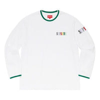 Supreme Multi Color Logo L/S Top 'White Green' SUP-FW20-276