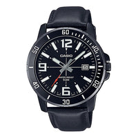Men's CASIO Dress Series Classic Minimalistic Exquisite Fashion Watch 45mm 50m Waterproof Strap Mens Black Analog MTP-VD01BL-1BV