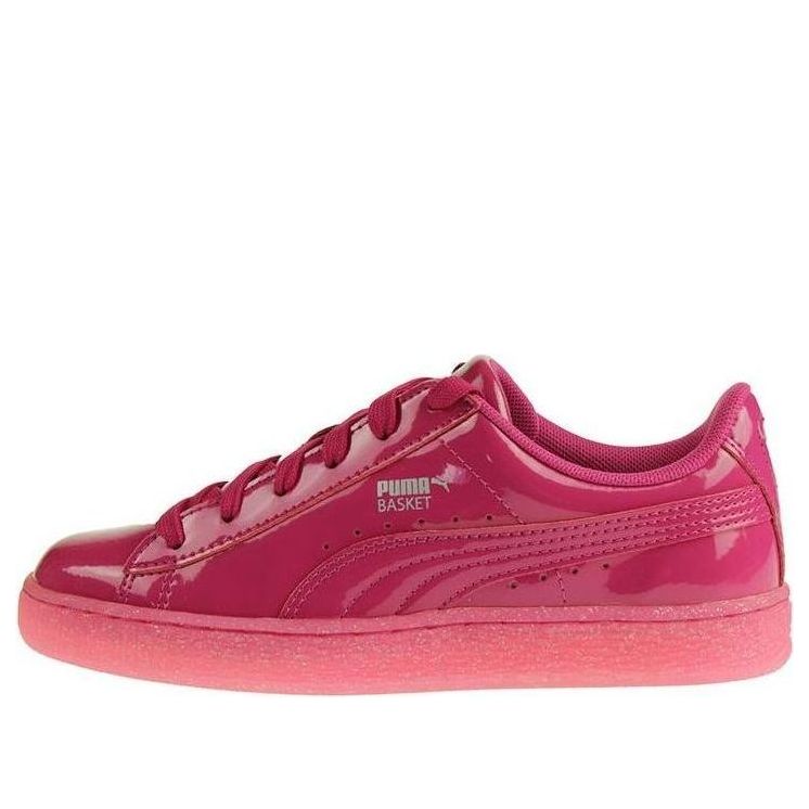 PUMA Basket Patent Iced Glit Leisure Board Shoes K Pink 362461-01