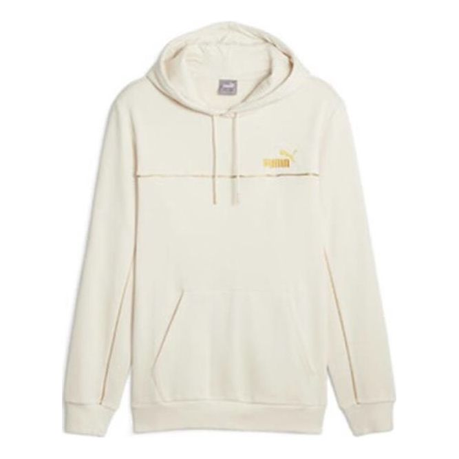 PUMA Luxe Crew Embroidered Logo Sports hoodie 'Beige' 680141-87