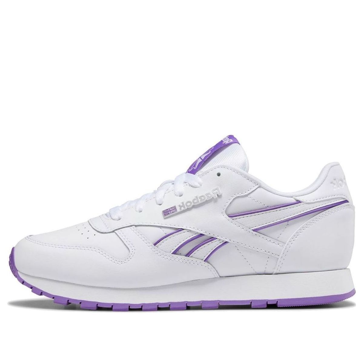 (WMNS) Reebok Classic Leather Sports Casual Shoes 'White Purple' DV8757