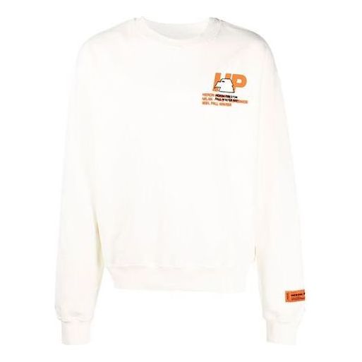HERON PRESTON FW21 Heron Print Sweatshirt 'Off White' HMBA016F21JER003-0440