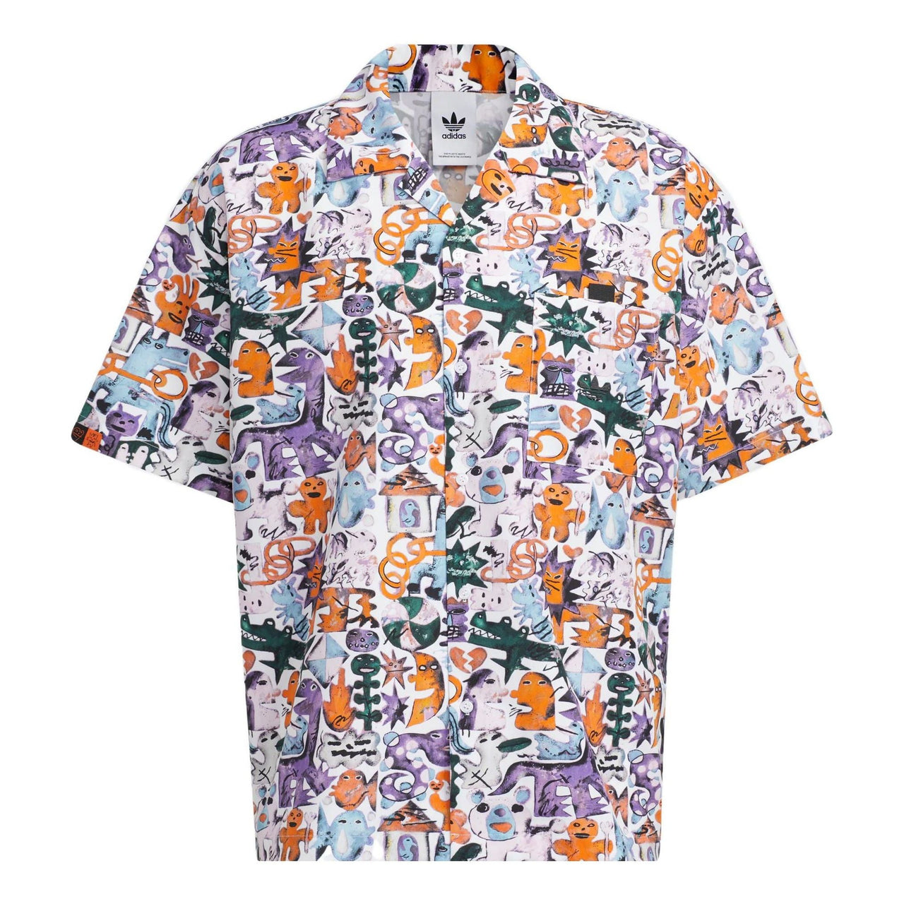 قميص adidas originals KT CO AOP رياضي كاجوال بأكمام قصيرة ونمط زوجين مطبوع عليه HR6458