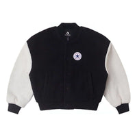 (WMNS) Converse Sherpa Varsity Jacket 'Black White' 10025206-A01