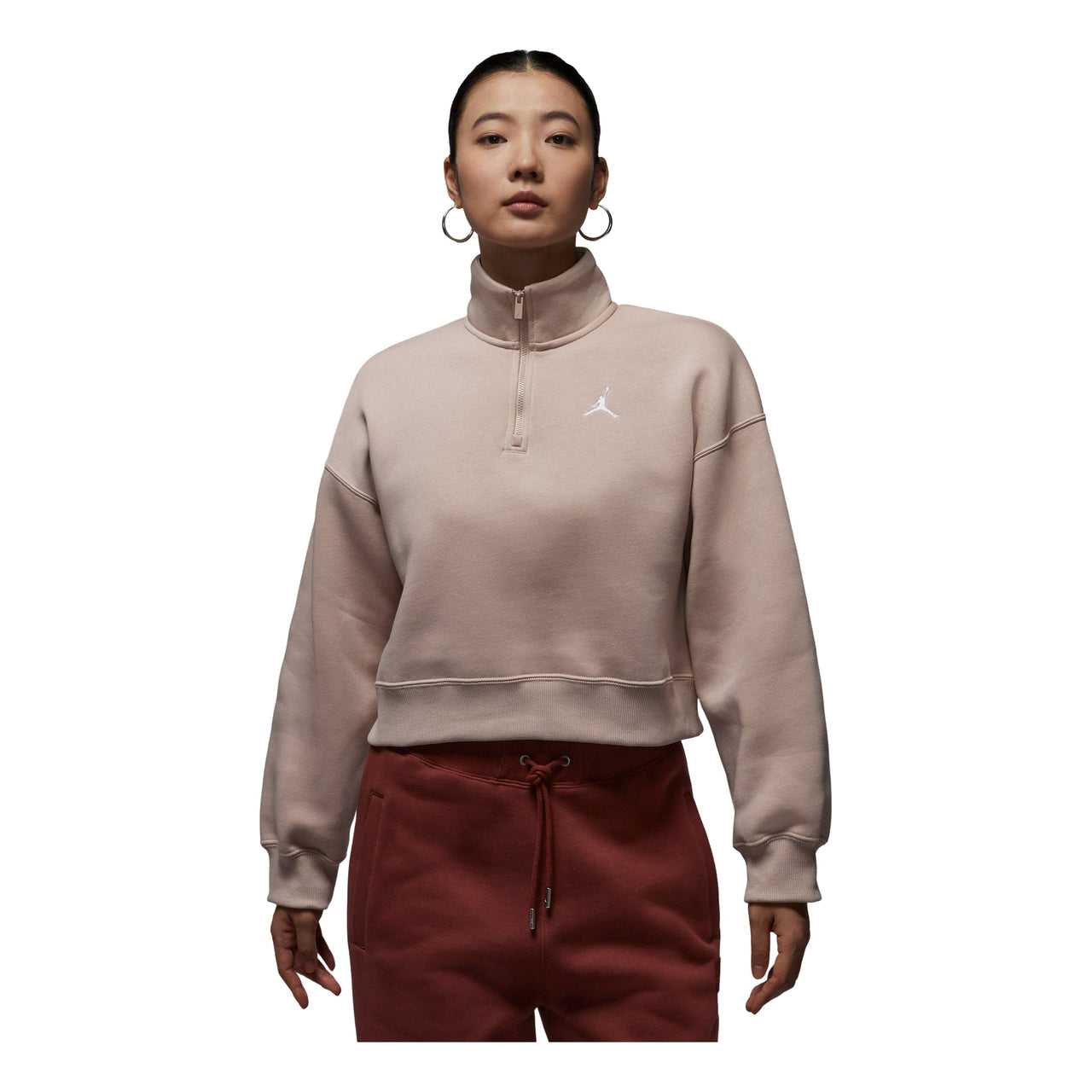 (WMNS) Air Jordan Brooklyn Fleece Tops 'Fossil Lime White' IH2392-292