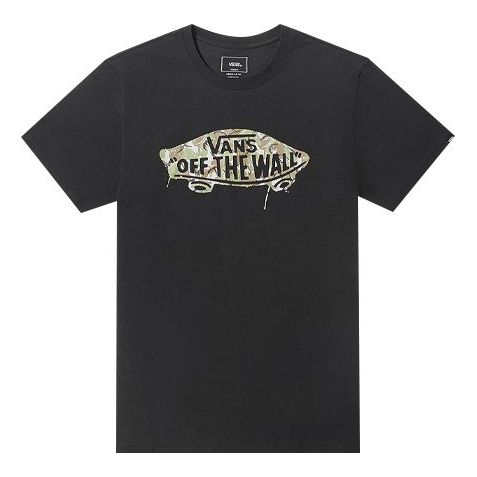 Vans Camouflage Printing Short Sleeve Couple Style Black VN0A54ILBLK