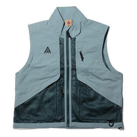 Nike Acg Outdoor Multiple Pockets Colorblock Stand Collar aviator vest Asia Edition Green 'Aviator Grey Deep Jungle' BQ7290-041