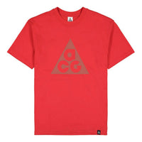 Men's Nike Triangle Logo Printing Sports Round Neck Short Sleeve Red T-Shirt DJ3644-657