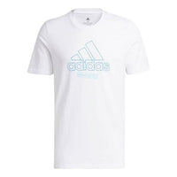 Men's adidas Minimalistic Alphabet Logo Printing Athleisure Casual Sports Round Neck Short Sleeve White T-Shirt IB9429