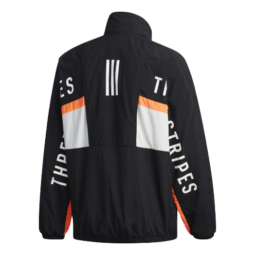 adidas Outlets Stand Collar Casual Sports Jacket Black HN8479