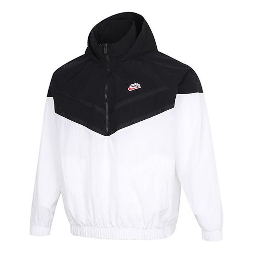 Nike Logo Print Hooded Jacket Black/White DA2493-010