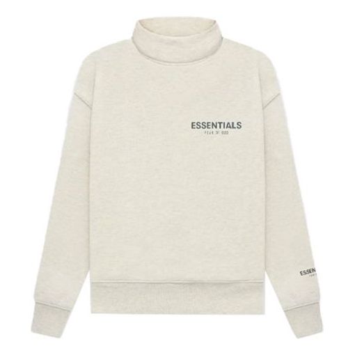 بلوفر Fear of God Essentials خريف وشتاء 2021 برقبة دائرية ونقشة هيذر فاتح FOG-FW21-166