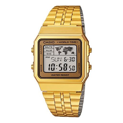 CASIO Classical Vintage Square Waterproof Quartz Mens Gold Digital A500WGA-9