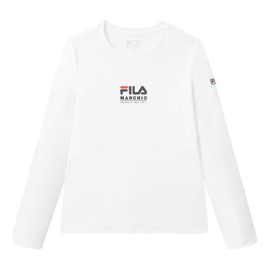 (WMNS) FILA Minimalistic LOGO Long Sleeves Top 'White' F11W048202F-WT