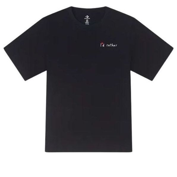 (WMNS) Converse Summer Verbiage T-Shirt Asia Sizing 'Black' 10027223-A03