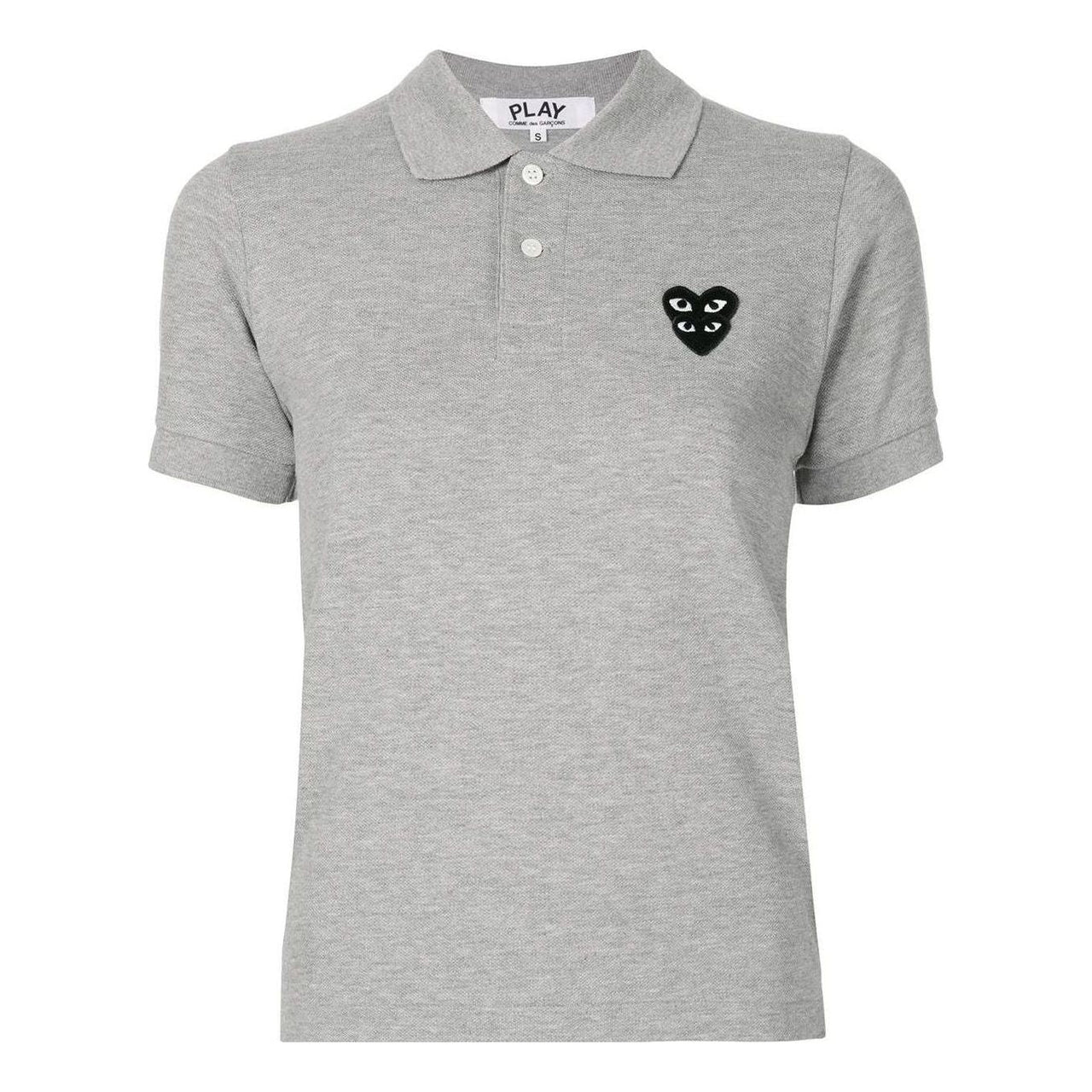 (WMNS) COMME des GARCONS PLAY Polo Black Family Heart 'Grey' AZ-T297-051-2