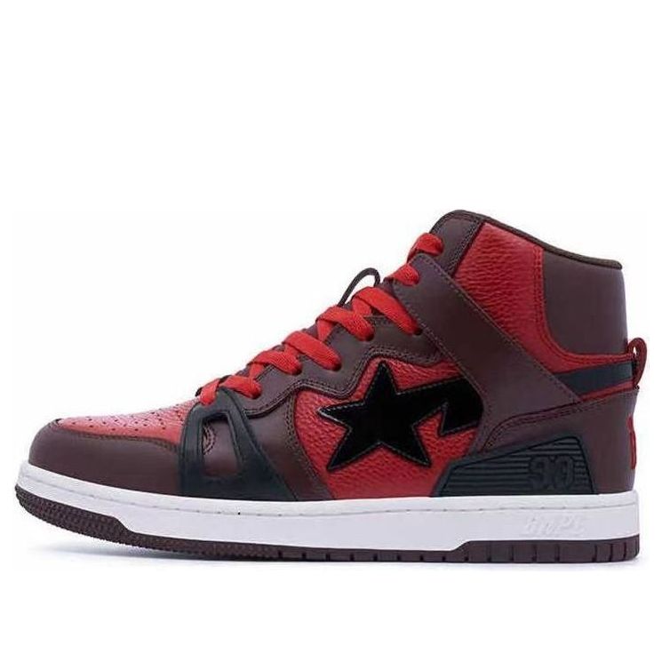 A BATHING APE STA 93 High Leather 'Red Brown' 1J30-191-019-REDB