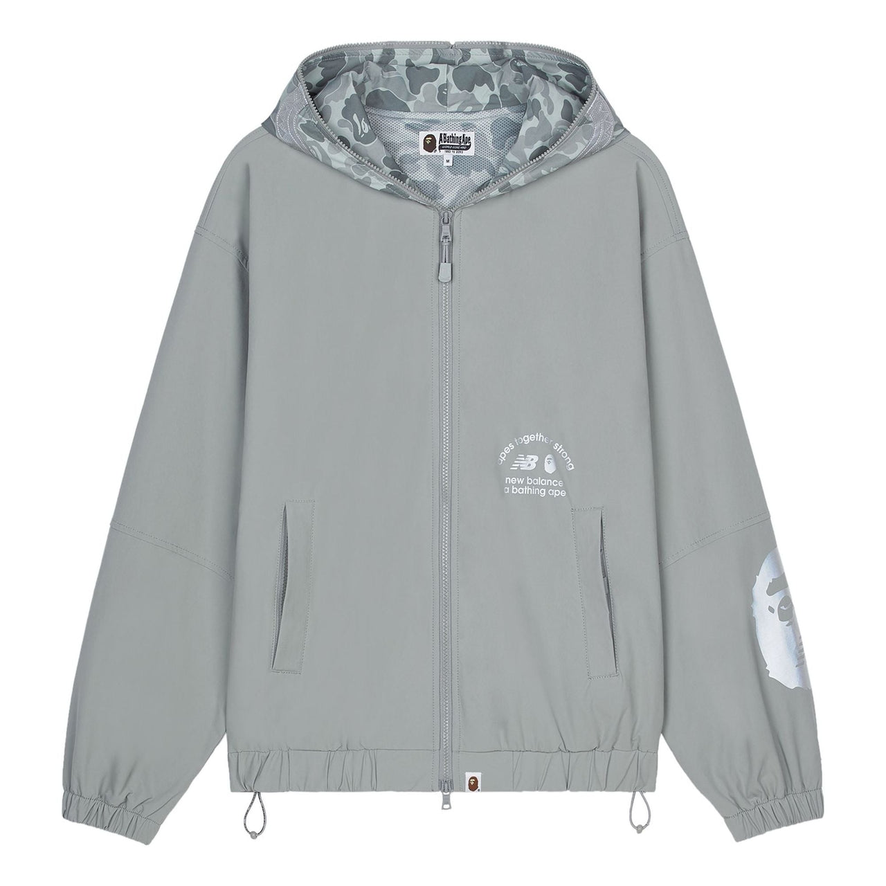 New Balance x A Bathing Ape Crossover Splicing Hooded Jacket Gray BALJ7000-GYX