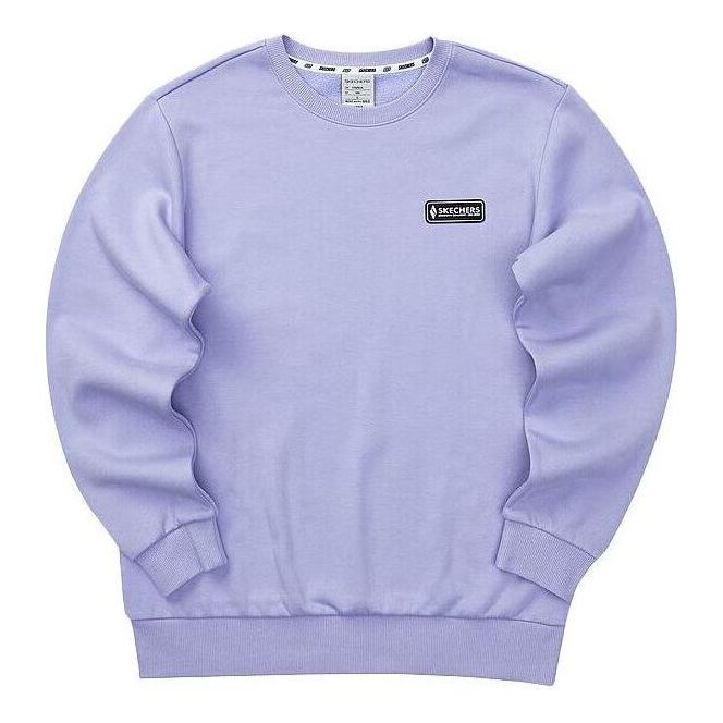 Skechers Casual Logo Printed Long Sleeve Sweater 'Purple Black' L323U176-01DU