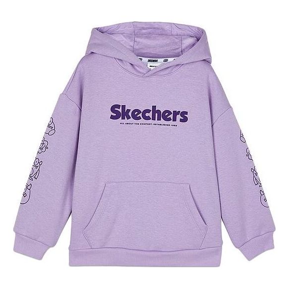 (GS) Skechers Logo Printed Hoodie 'Purple Black' L423K111-00KC
