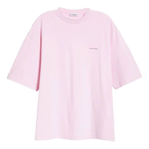 Balenciaga Basic Alphabet Small logo Short Sleeve Pink 571205TEV182014