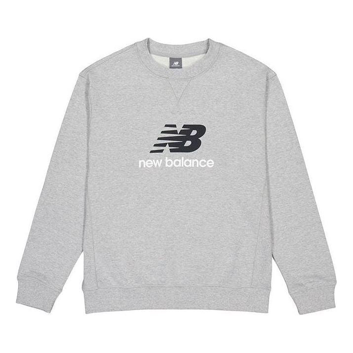 New Balance NB Essentials Stacked Logo Crewneck Sweatshirt 'Grey' AMT41356-AG
