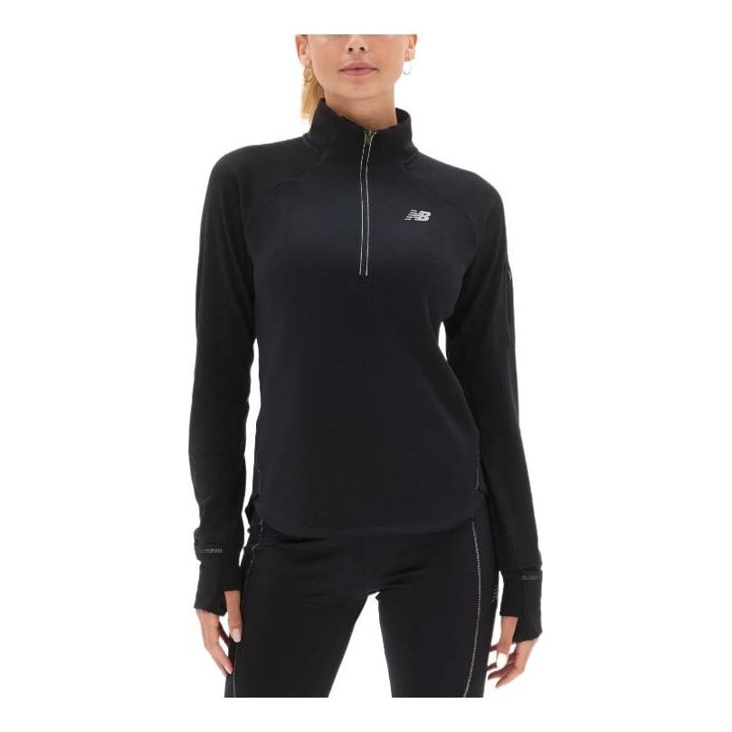 (WMNS) New Balance Heat Grid Half Zip Top 'Black' WT23252-BK