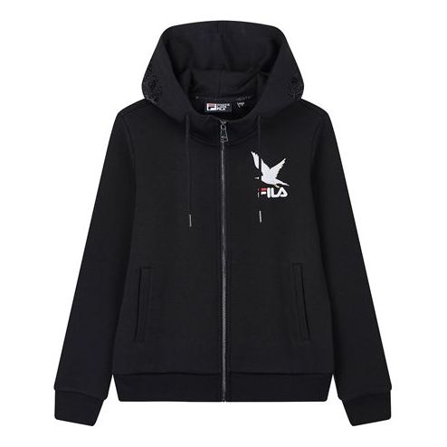 (WMNS) FILA Sports Knitted Hooded Jacket Black F11W018505F-BK