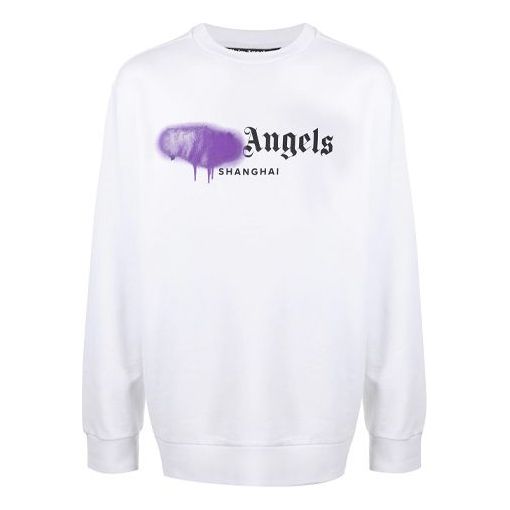 Men's PALM ANGELS Purple Alphabet Logo Printing White PMBA001S206360580195