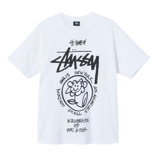 Stussy x Marc Jacobs 40 Anniversary Crossover Classic Short Sleeve Unisex White 3903638