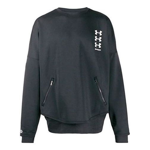 Men's PALM ANGELS Round Neck Logo Long Sleeves Pullover Black PMBA023S19591071-1001