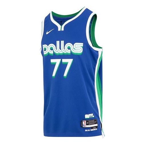 قميص نايكي NBA لوكا دونسيتش دالاس مافريكس سيتي إديشن 2022/23 سوينغمان رقم 77 DO9590-497