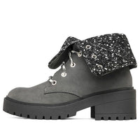 (WMNS) Skechers Teen Spirit Knit Buzz Ankle Boot 'Black Charcoal' 167059-BKCC