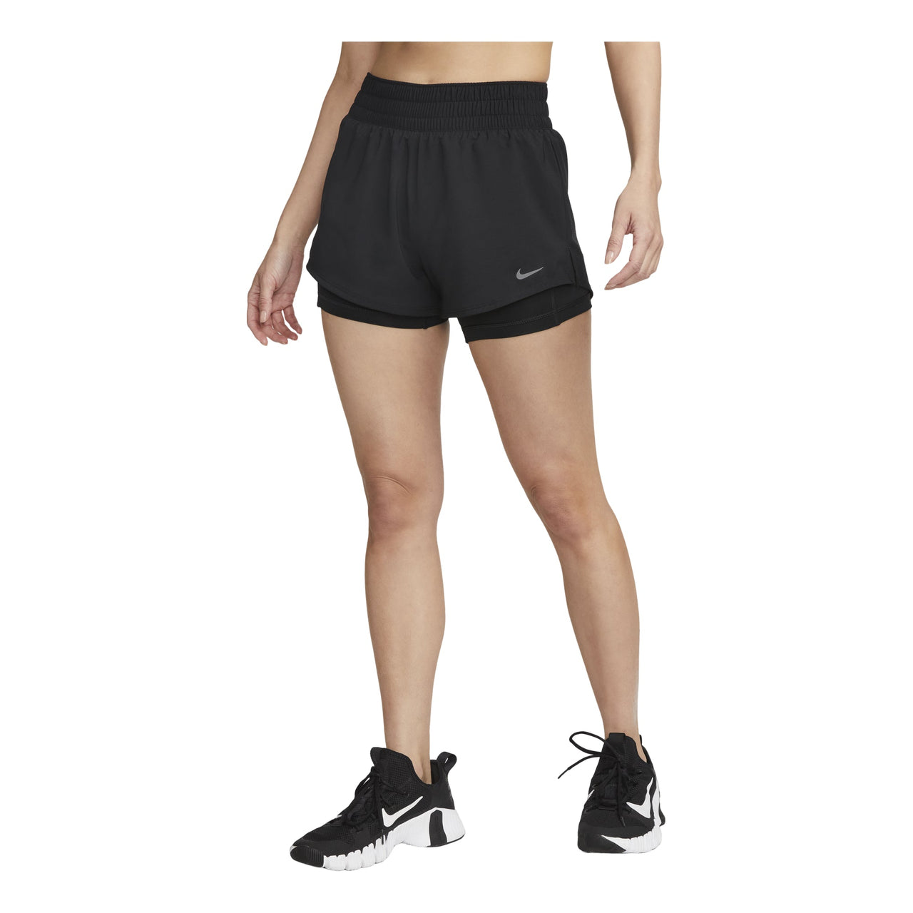 (WMNS) Nike Dri-FIT One Mid Rise 2in1 Shorts Asia Sizing 'Black' DX6013-010